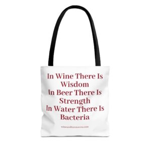 WINE IS WISDOM TOTE BAG